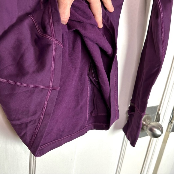 Lululemon First Mile 1/2 Zip Pullover Darkest Magenta 6 ruched back - Picture 14 of 14